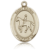 14kt Yellow Gold 1in St Kateri Equestrian Medal