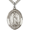Sterling Silver 1in Our Lady of Guadalupe Medal & 24in Chain