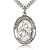 Sterling Silver 1in St Maria Goretti Medal & 24in Chain