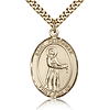 Gold Filled 1in St Petronille Medal & 24in Chain