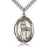 Sterling Silver 1in St Petronille Medal & 24in Chain