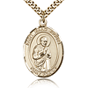 Gold Filled 1in St Isaac Medal & 24in Chain