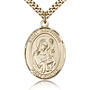 Gold Filled 1in St Gertrude Medal & 24in Chain