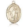 14kt Yellow Gold 1in St Joseph the Worker Medal