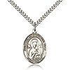 Sterling Silver 1in Oval Lady of Perpetual Help Medal & 24in Chain