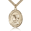 Gold Filled 1in St Elizabeth Ann Seton Medal & 24in Chain