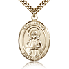 Gold Filled 1in St Lillian Medal & 24in Chain