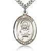 Sterling Silver 1in St Lillian Medal & 24in Chain