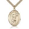 Gold Filled 1in St Stephanie Medal & 24in Chain