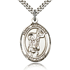 Sterling Silver 1in St Stephanie Medal & 24in Chain