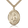 Gold Filled 1in St Maurus Medal & 24in Chain