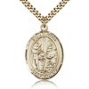 Gold Filled 1in St Zita Medal & 24in Chain