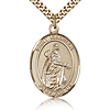 Gold Filled 1in St Isabella Medal & 24in Chain