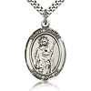 Sterling Silver 1in St Grace Medal & 24in Chain