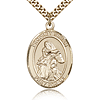 Gold Filled 1in St Isaiah Medal & 24in Chain