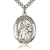Sterling Silver 1in St Isaiah Medal & 24in Chain