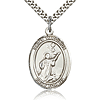 Sterling Silver 1in St Tarcisius Medal & 24in Chain