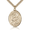 Gold Filled 1in St Perpetua Medal & 24in Chain