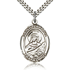 Sterling Silver 1in St Perpetua Medal & 24in Chain