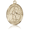 14kt Yellow Gold 1in St Isidore the Farmer Medal