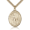 Gold Filled 1in St Susanna Medal & 24in Chain