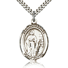 Sterling Silver 1in St Susanna Medal & 24in Chain