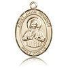 14kt Yellow Gold 1in St John Vianney Medal
