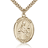Gold Filled 1in St Walter Medal & 24in Chain