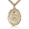 Gold Filled 1in St Lidwina of Schiedam Medal & 24in Chain