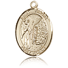 14kt Yellow Gold 1in St Fiacre Medal