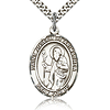 Sterling Silver 1in St Joseph of Arimathea Medal & 24in Chain