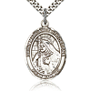 Sterling Silver 1in St Margaret of Cortona Medal & 24in Chain