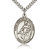 Sterling Silver 1in St Thomas of Villanova Medal & 24in Chain