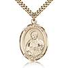 Gold Filled 1in St Pius X Medal & 24in Chain