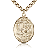 Gold Filled 1in St Rosalia Medal & 24in Chain