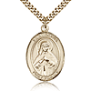 Gold Filled 1in St Olivia Medal & 24in Chain