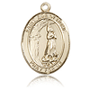 14kt Yellow Gold 1in St Zoe of Rome Medal