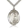 Sterling Silver 1in St Zoe of Rome Medal & 24in Chain