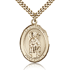 Gold Filled 1in St Ronan Medal & 24in Chain