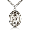 Sterling Silver 1in St Odilia Medal & 24in Chain
