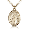 Gold Filled 1in St Columbanus Medal & 24in Chain