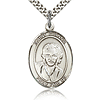 Sterling Silver 1in St Gianna Medal & 24in Chain