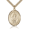 Gold Filled 1in St Cornelius Medal & 24in Chain