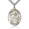 Sterling Silver 1in St Kenneth Medal & 24in Chain