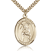Gold Filled 1in St Regina Medal & 24in Chain