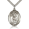 Sterling Silver 1in St Regina Medal & 24in Chain