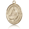 14kt Yellow Gold 1in St Catherine of Sweden Medal