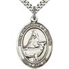 Sterling Silver 1in St Catherine of Sweden Medal & 24in Chain