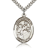 Sterling Silver 1in St Nimatullah Medal & 24in Chain