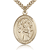 Gold Filled 1in St Felicity Medal & 24in Chain